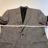 Chaps - Chaps Size 44R 100% Lambs Wool Grey Chevron Tweed Sport Coat Blazer Suit Jacket - Blazers - Afterglow Market