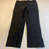 Dana Buchman - Dana Buchman Size 8 Black Textured Pinstripe Fully Lined Cropped Dress Pants - Pants - Afterglow Market