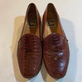 David Eden - David Eden Size 9.5 Handmade Italian Cognac Full Grain Leather Slip On Loafers - Shoes - Afterglow Market