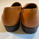 David Eden - David Eden Size 9.5 Handmade Italian Tan Ostrich Leather Slip On Loafers - Shoes - Afterglow Market