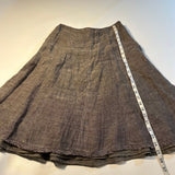 Eileen Fisher - Eileen Fisher Size PP 0-2 Brown 100% Linen A-Line Skirt With Cotton Underlay - Skirts - Afterglow Market