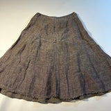 Eileen Fisher - Eileen Fisher Size PP 0-2 Brown 100% Linen A-Line Skirt With Cotton Underlay - Skirts - Afterglow Market