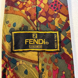 Fendi - Fendi 100% Silk Hand Made In Italy Abstract Print Tie - Neckties - Afterglow Market