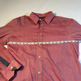 Hugo Boss - Hugo Boss Orange Label Size M Red Button Up Shirt W/ Gray Chambray Details - Shirts - Afterglow Market