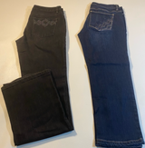 Lot Of TWO WHBM Size 6 Embellished Pocket Denim Jeans (1 Crop, 1 Bootcut)