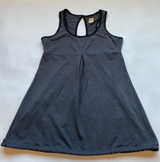 Lucy Tech Size S Grey Athletic Tank W Keyhole Peekaboo Back, Adjustable Hem