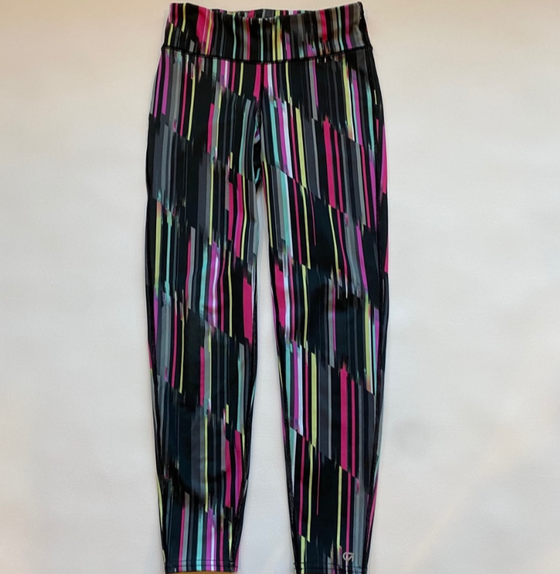 Gap Fit XS (Mis-Sized L) Colorful Abstract Vertical Lines Capri Leggings