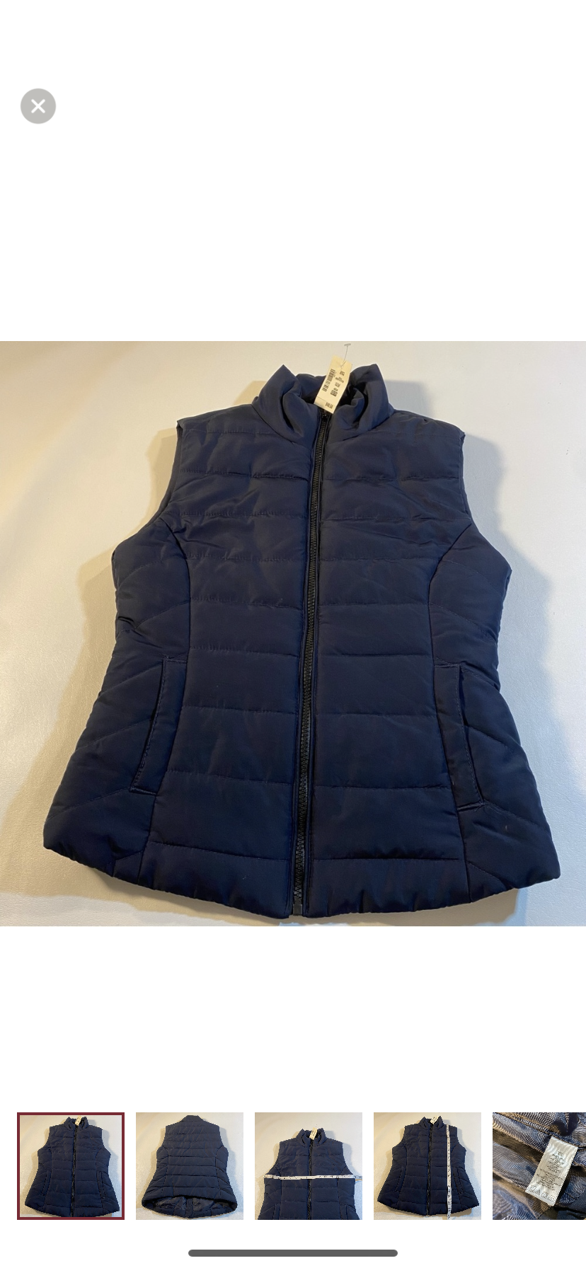 NWT $50 Aeropostale Size XS Navy Blue Quilted Full Zip Vest