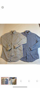 Lot Of TWO Peter Millar Size M Plaid Button Down Collared Shirts