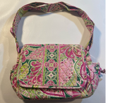 Vera Bradley “Pinwheel Pink” Paisley Quilted Flap Bag Purse