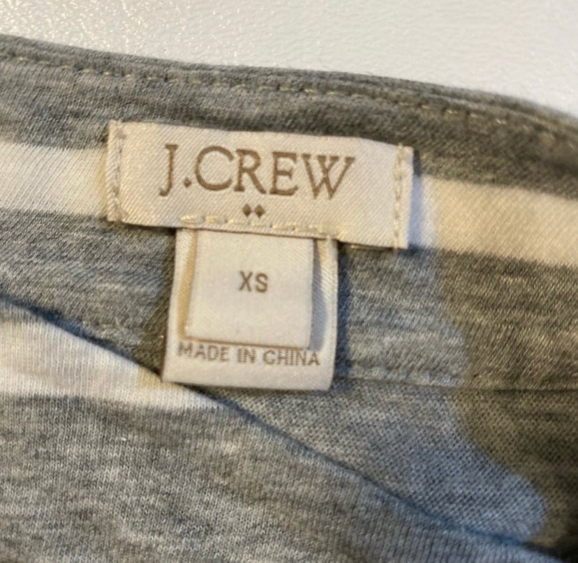 J. Crew - J Crew Size XS Grey Always Striped 100% Cotton Cascading Cardigan - Cardigans - Afterglow Market