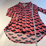 Katie Kime - Katie Kime Size 2XL Geometric Print PJ Dress W/ Covered Buttons & White Piping - Dresses - Afterglow Market