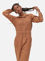 Mate The Label - Linen Long Sleeve Jumpsuit | Sedona - Jumpsuits - Afterglow Market