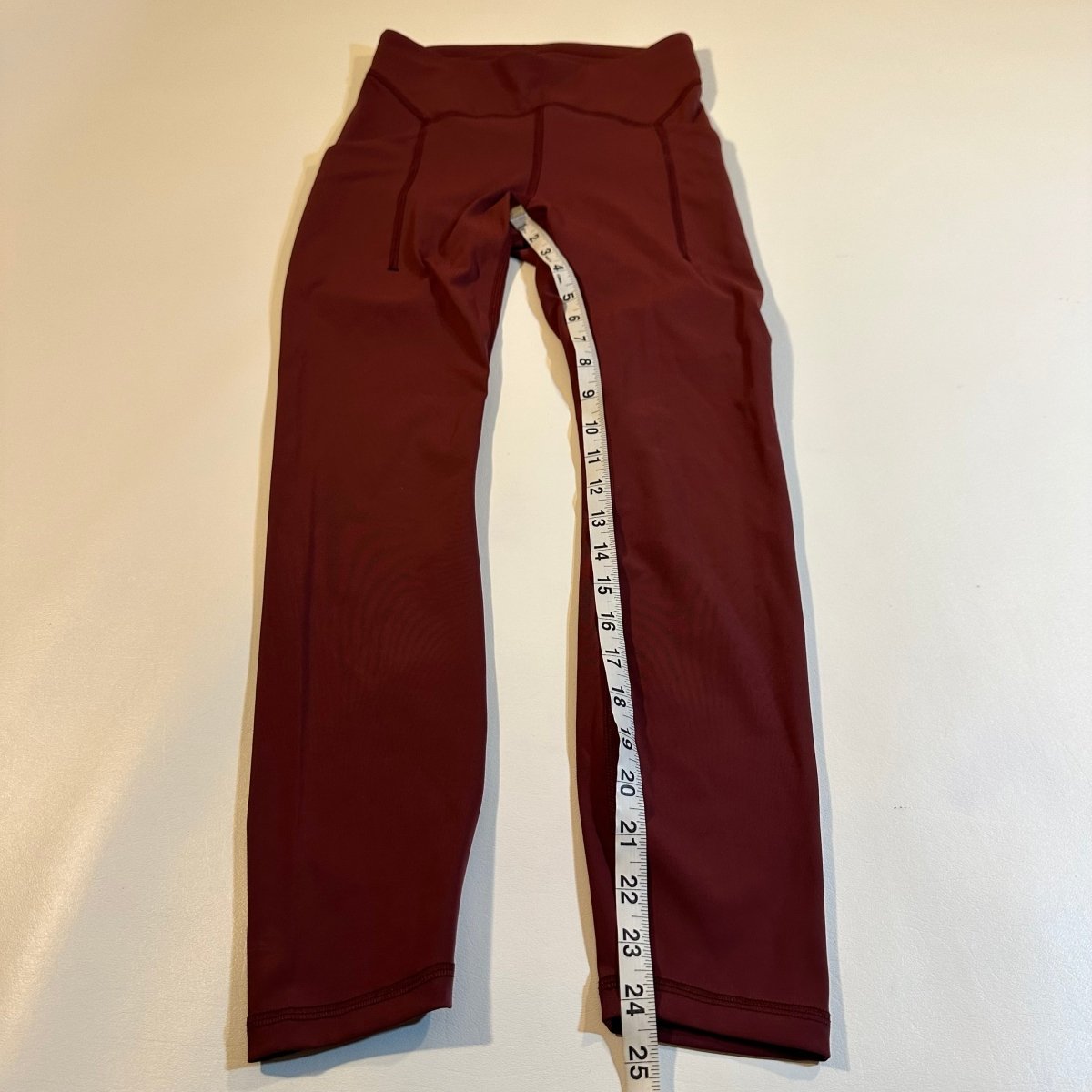 #save - Lululemon Size 4 Maroon Women’s Power Through High Rise Tights/Leggings - Afterglow Market