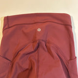 #save - Lululemon Size 4 Maroon Women’s Power Through High Rise Tights/Leggings - Afterglow Market