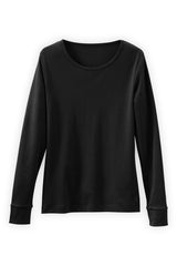 Fair Indigo - Luxe 100% Organic Cotton Jewel Neck Long Sleeve Tee - Tops - Afterglow Market