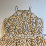 Ann Taylor - NWT $159 Ann Taylor Size PS Tan Zebra Print Square Neck Midi Flare Dress - Dresses - Afterglow Market