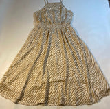 Ann Taylor - NWT $159 Ann Taylor Size PS Tan Zebra Print Square Neck Midi Flare Dress - Dresses - Afterglow Market