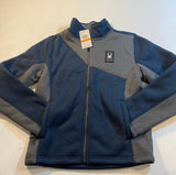 Spyder - NWT $169 Spyder Size S Sherpa Fleece Lined Blue Grey Full Zip Sweater Jacket - Jackets - Afterglow Market