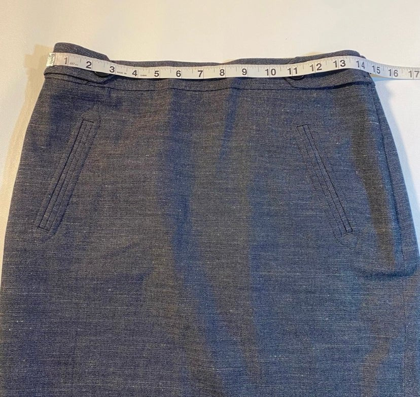 Ann Taylor Loft - NWT $70 Loft Size 4 Fully Lined Denim Pencil Skirt W Back Slit, Waist Buttons - Skirts - Afterglow Market