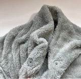 Bobeau - NWT Bobeau Size XXS Pale Aqua Faux Shearling Drape Front Sweater - Sweaters - Afterglow Market