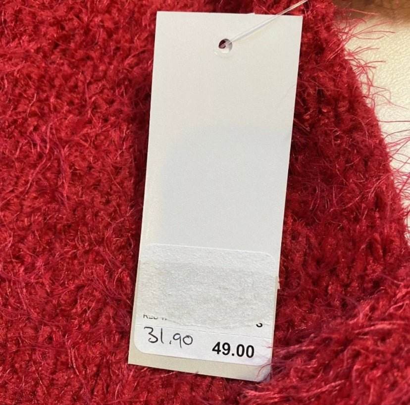 Nordstrom - NWT Nordstrom BP Size S Ultra Soft Red Furry V Neck Sweater - Sweaters - Afterglow Market