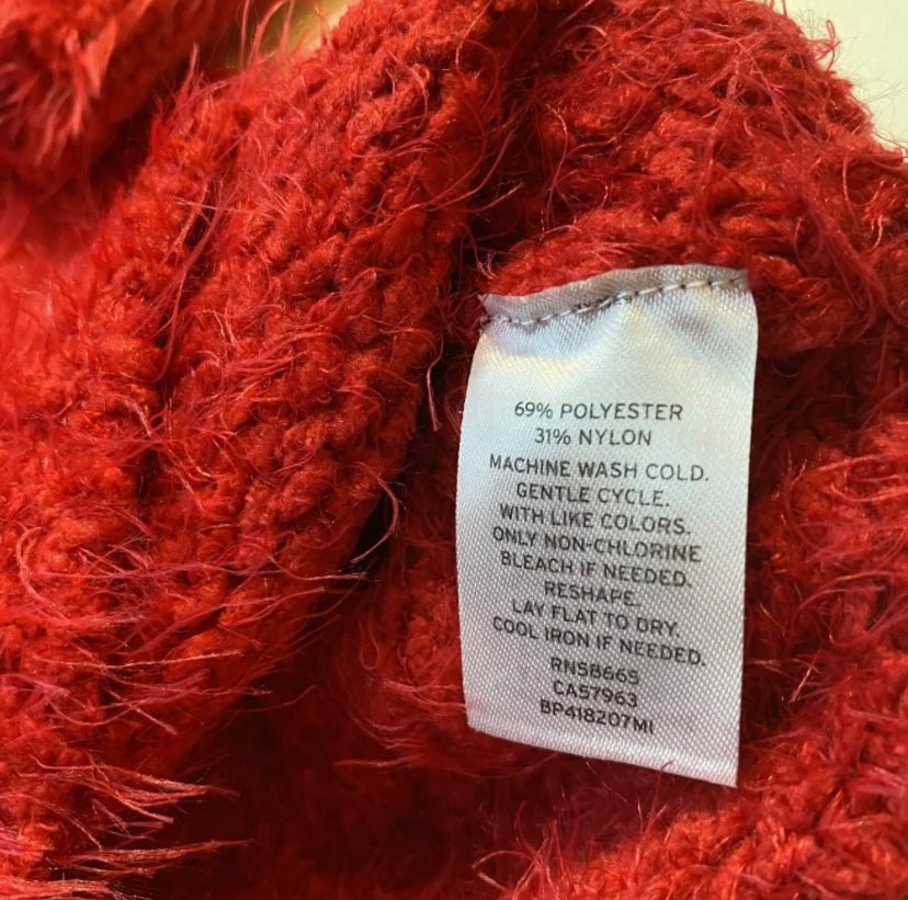 Nordstrom - NWT Nordstrom BP Size S Ultra Soft Red Furry V Neck Sweater - Sweaters - Afterglow Market