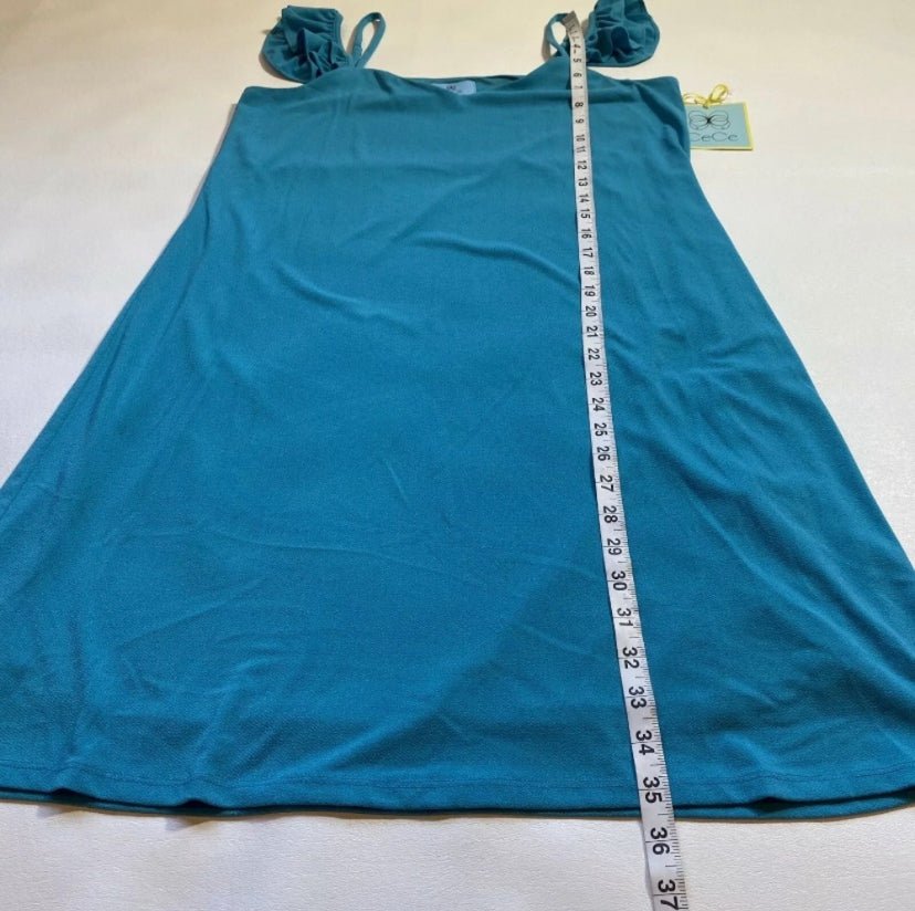 Nordstrom Rack CeCe - NWT Nordstrom Rack CeCe Size S Teal Lined Ruffle Strap Slip Dress - Dresses - Afterglow Market