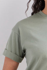 Fair Indigo - Organic 100% Cotton Relaxed Crop T-shirt - Tops - Afterglow Market