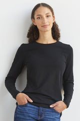 Fair Indigo - Organic Long Sleeve Crew Neck T-shirt - Tops - Afterglow Market