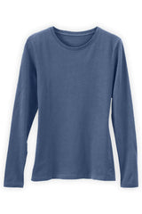 Fair Indigo - Organic Long Sleeve Crew Neck T-shirt - Tops - Afterglow Market