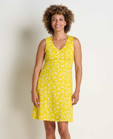 Toad&Co - Rosemarie SL Dress | Sulphur Half Daisy Print - Sleeveless Knee-Length - Afterglow Market