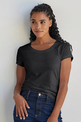 Fair Indigo - Slim Organic Scoop Neck Tee - Tops - Afterglow Market