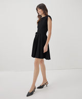 Fit & Flare Petal Sleeve Dress | Black